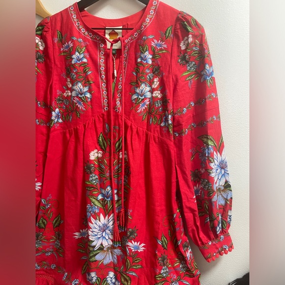 NWT Farm Rio Red Sweet Bloom Bouquet Midi Dress - Picture 2 of 5
